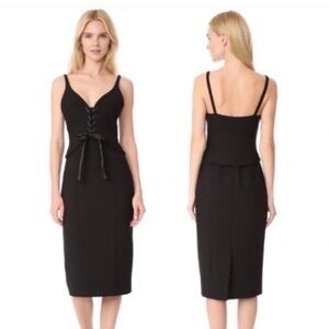 Cinq a Sept Demia Lace Up Corset Midi Dress